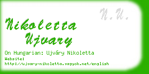 nikoletta ujvary business card